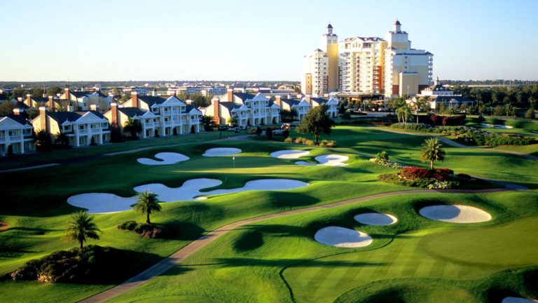 Aerial view of Reunion Resort golf courses.