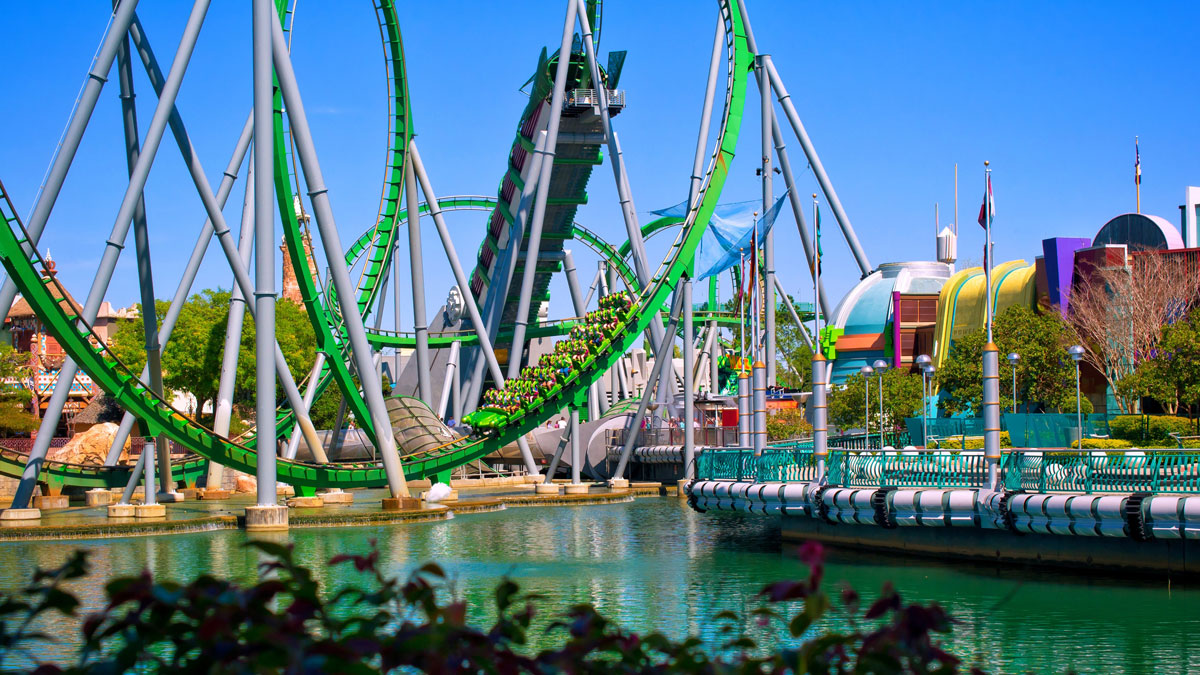 Universal Orlando Resort: Incredible Hulk roller coaster at Islands of Adventure.
