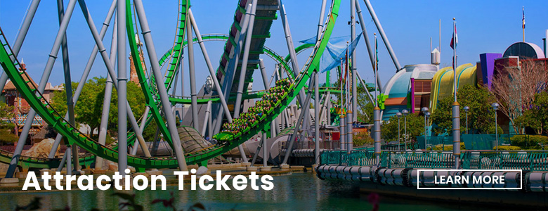 Purchase Tickets For Attractions Near Bear's Den Resort Orlando, Including Universal, Seaworld, and Disney World.
