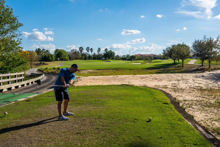 Golf practice area at The Bear’s Den Resort Orlando.