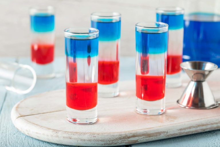 Patriotic Red White and Blue Shots for July 4th.
