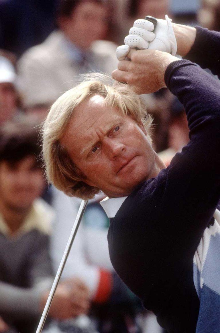 Jack Nicklaus golfing in the 1978 British Open golf tournament
