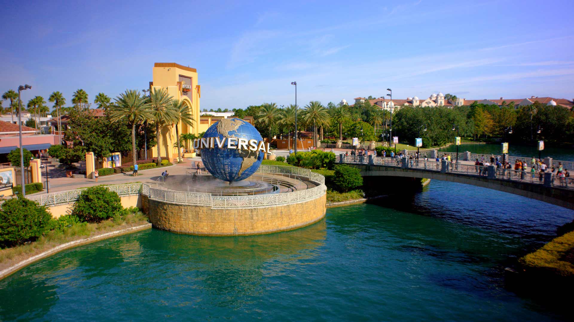 Universal Studios Florida globe at theme park entrance