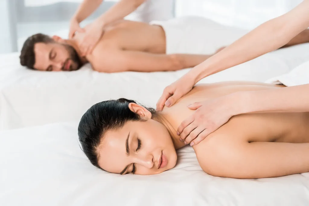 stock spa couples massage